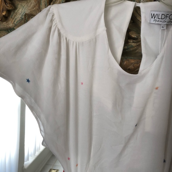 Wildfox Cut out back Red Blue Star Print Dress - Picture 8 of 8